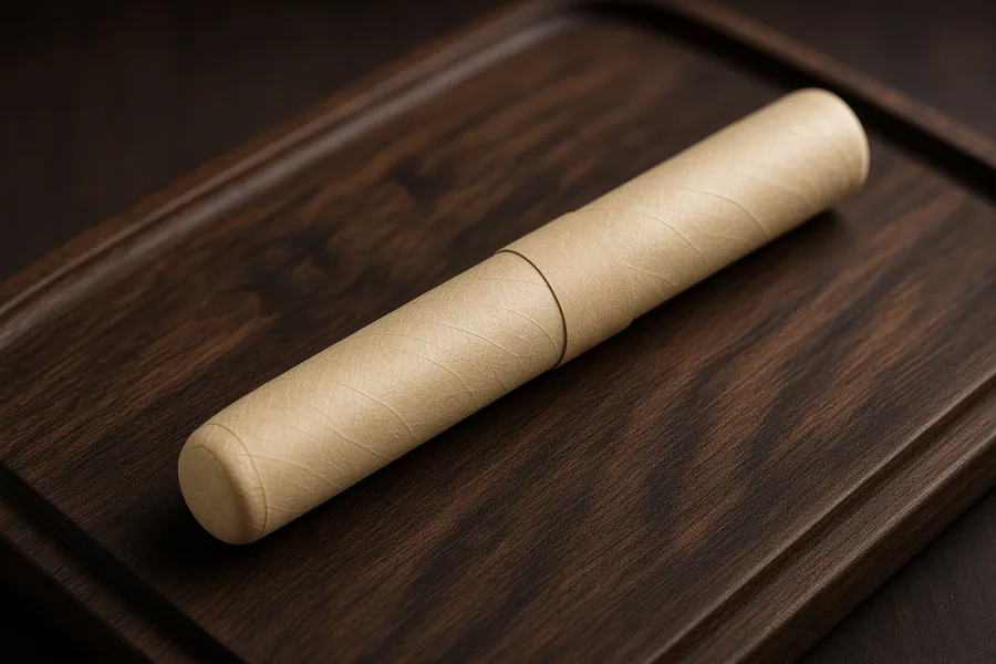 Harbor Shade Connecticut — a pale gold Connecticut Shade toro on dark wood